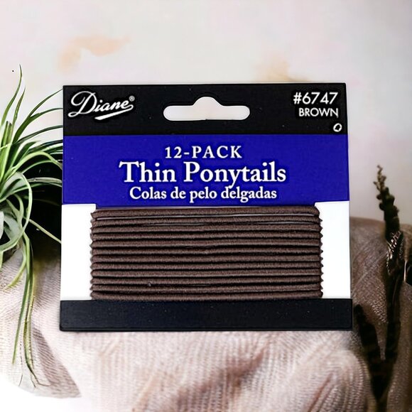 Thin Elastic Hair Ties, 12 Pk - Picture 1 of 2